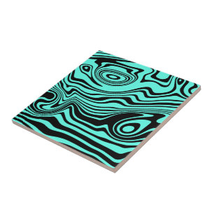Abstrato - Linhas Pretas e Turquesas Adormecidas P