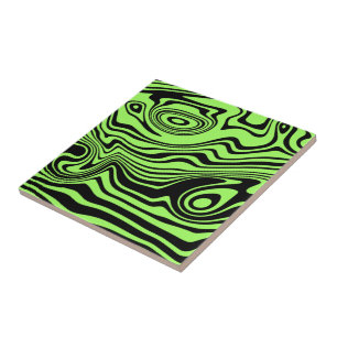 Abstrato - Linhas verdes pretas e neon distorcidas
