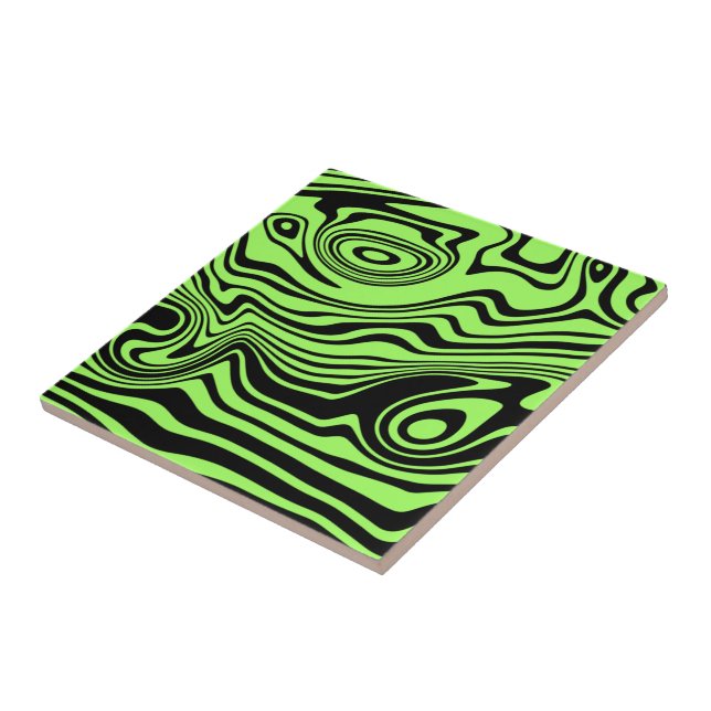 Abstrato - Linhas verdes pretas e neon distorcidas (Lateral)