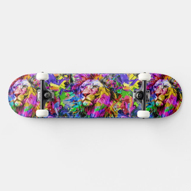Abstrato Lion 8, 1/2", skateboard Deck (Horz)