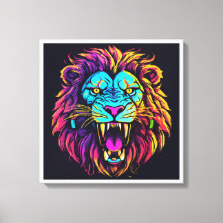 Abstrato Lion Canvas - Moderna Trabalho de arte da