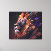 Abstrato Lion Canvas Wall Art