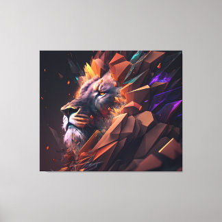 Abstrato Lion Canvas Wall Art