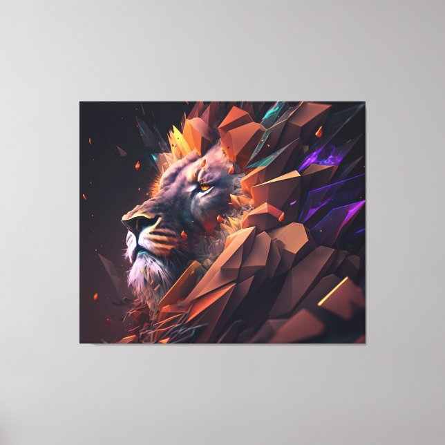 Abstrato Lion Canvas Wall Art (Frente)