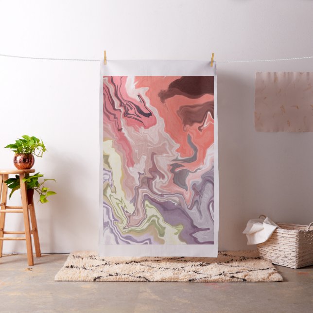 Abstrato Liquid Acrylic Painting Tecido - Colorido (In Situ)