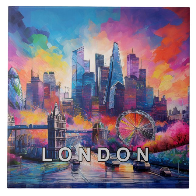 Abstrato London Skyline Art Modern (Frente)