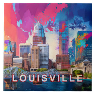 Abstrato Louisville Skyline Art Modern