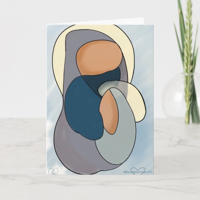 Abstrato Madonna e Cartão de Natal/Feriado para Cr (Frente)