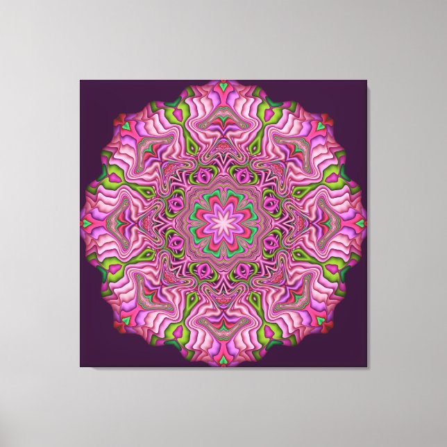 Abstrato Mandala Tela de impressão Pop cor-de-rosa (Frente)