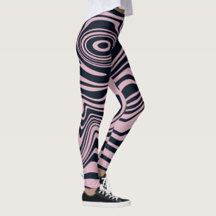 Abstrato Marble Waves Trabalho de arte   Legging