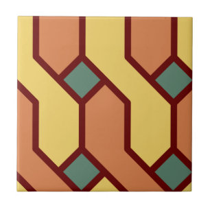 Abstrato Maroon Borderline, pequeno(4,25" x 4,25")