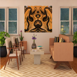 Abstrato Marrom Desértico Impressão em Tela Enrola