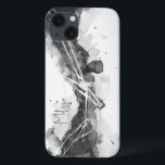 Abstrato masculino preto e branco expressivo<br><div class="desc">Essa capa de telefone branca e preta expressiva é personalizável com seu nome. A arte feita à mão abstrato é mínima e masculina. Com o nome ajustável é um presente de excelente. A expressiva coleção de preto e branco é masculina,  limpa e minimalista. Fazer perfeito para um jovem.</div>