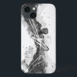 Abstrato masculino preto e branco expressivo<br><div class="desc">Essa capa de telefone branca e preta expressiva é personalizável com seu nome. A arte feita à mão abstrato é mínima e masculina. Com o nome ajustável é um presente de excelente. A expressiva coleção de preto e branco é masculina,  limpa e minimalista. Fazer perfeito para um jovem.</div>