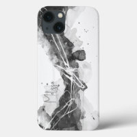 Abstrato masculino preto e branco expressivo