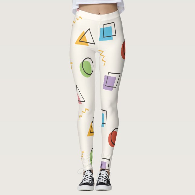 Abstrato Memphis Leggings (Frente)
