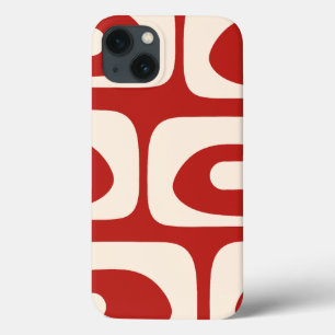 Abstrato Mínimo Vermelho e Creme do século Médio