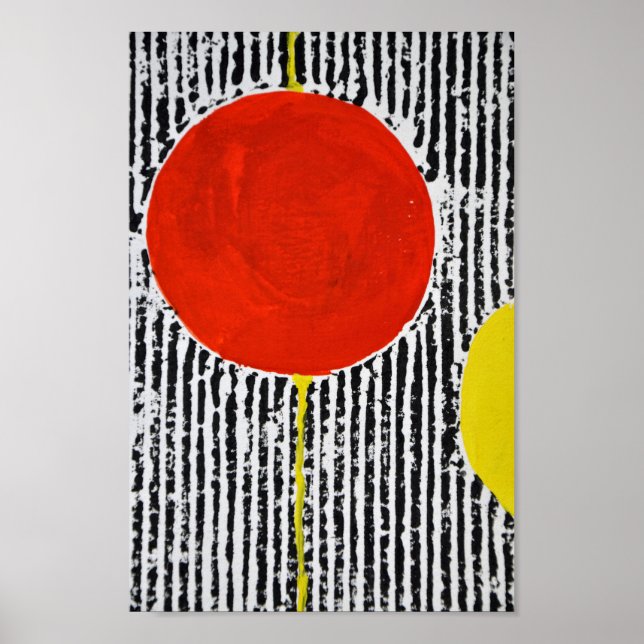 Abstrato Modern Art Poster com um ponto vermelho g (Frente)
