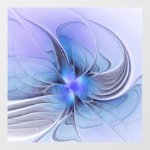 Abstrato Modern Fractal Art Lavanda Azul