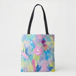 Abstrato Modern Monograma Trendy Tote Bag