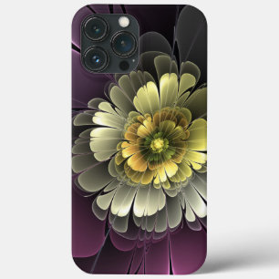Abstrato Modern Purpur Khaki Cinza Flor Fractal