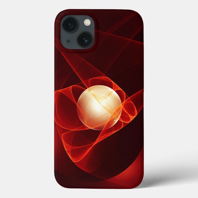 Abstrato Modern Red Cream Fantasy Arte Fractal (Verso)