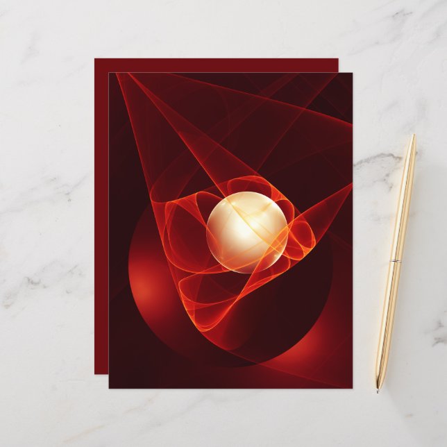 Abstrato Modern Red Cream Fantasy Arte Fractal (Frente/Verso In Situ)