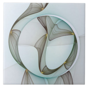 Abstrato Modern Turquoise Brown Dourada Elegância