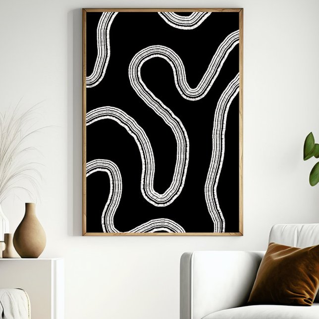 Abstrato moderna Wall Art Black and White Poster (Criador carregado)