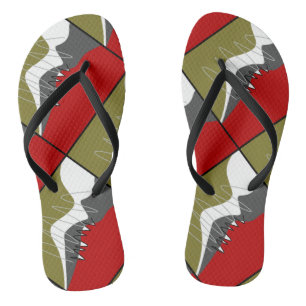 Abstrato, Moderno, criativo, Chinelos Applique