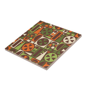 Abstrato moderno do meio século retro geométrico