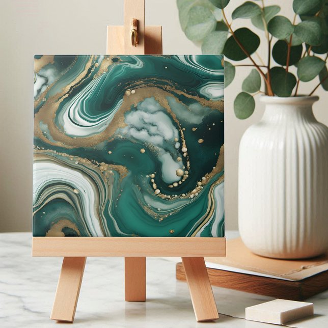 Abstrato moderno Emerald Green e Dourado Marble (Criador carregado)