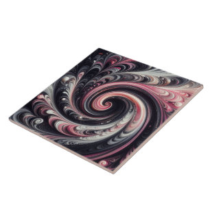 Abstrato moderno girando rosa, preto e branco