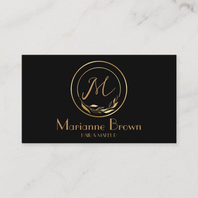 Abstrato moderno  mínimo Cartão de visita preto (Frente)