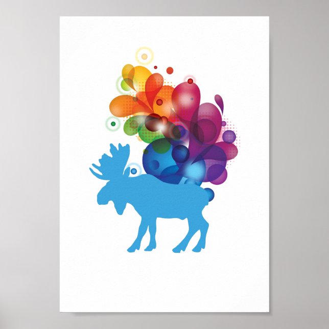 Abstrato Moose Poster (Frente)