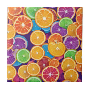 Abstrato Multicolor Citrus Slices