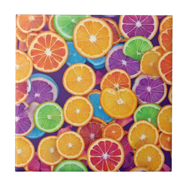 Abstrato Multicolor Citrus Slices (Frente)