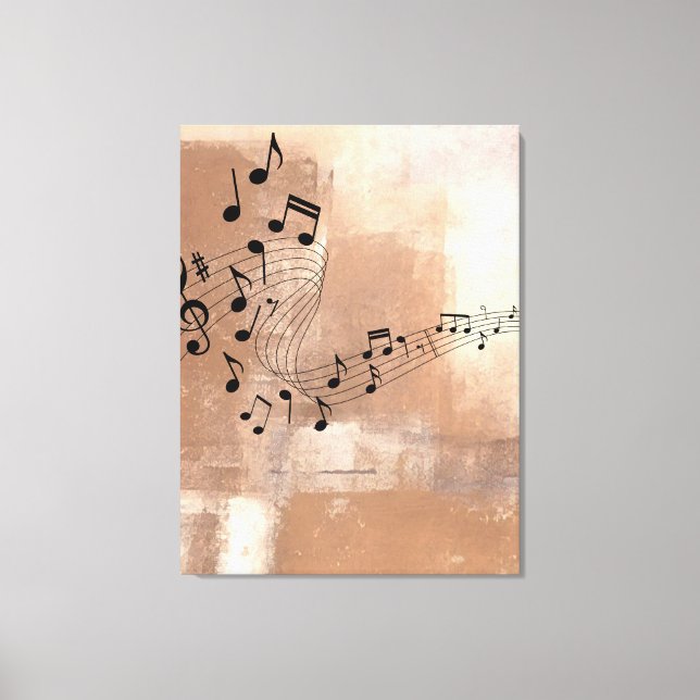 Abstrato Music Notes Stretch Canvas (Frente)