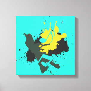 Abstrato Musical Notes Canvas