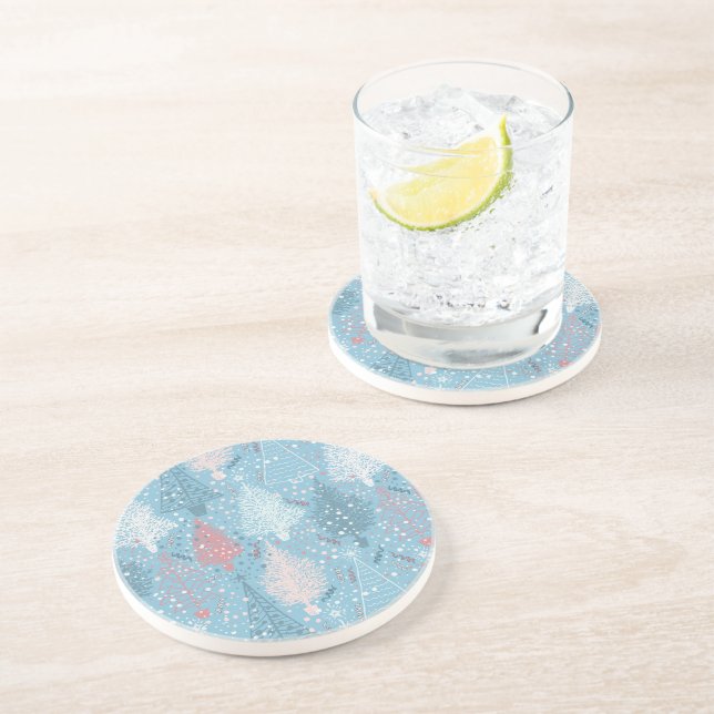 Abstrato Natal Árvore Padrão 2 Porta copos (Lateral)