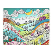 Abstrato Nature Line Art Doodle of the Countryside