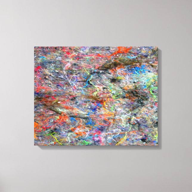 Abstrato Neon Colors Art Splatter Canvas (Frente)