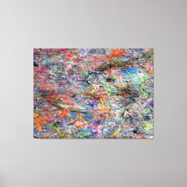 Abstrato Neon Colors Art Splatter Canvas (Frente)