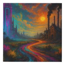 Abstrato Neon Techno-Punk Dreamscape