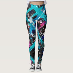 Abstrato Nouveau Leggings Retrométricas