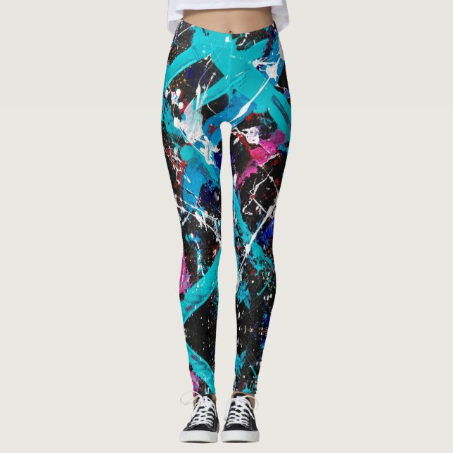 Abstrato Nouveau Leggings Retrométricas (Frente)