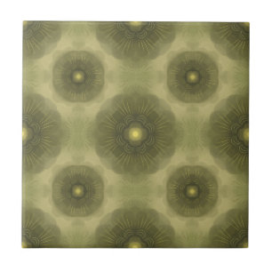 Abstrato Olive Green Flower Padrão Sem Costura