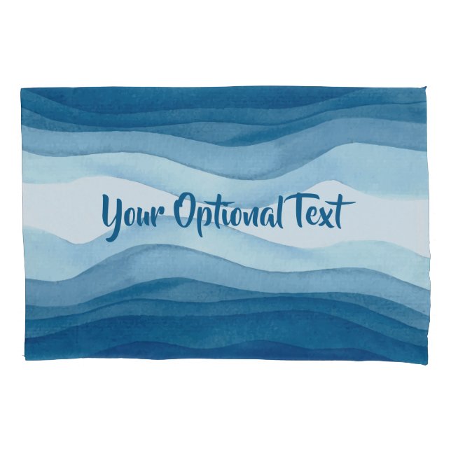 Abstrato Onda pillowcase de texto personalizado (Frente)