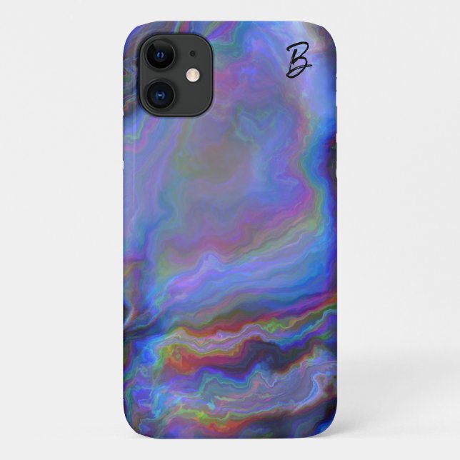 Abstrato Opal Agate Capa de telefone Personalizada (Verso)