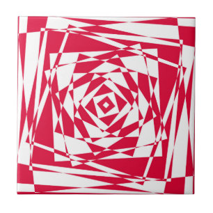 Abstrato Óptica Illusão cerâmica Azulejo Vermelho 